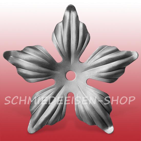 Blüte mit 5 Blättern und mittiger Bohrung - Stahlblech - Ø 140 mm